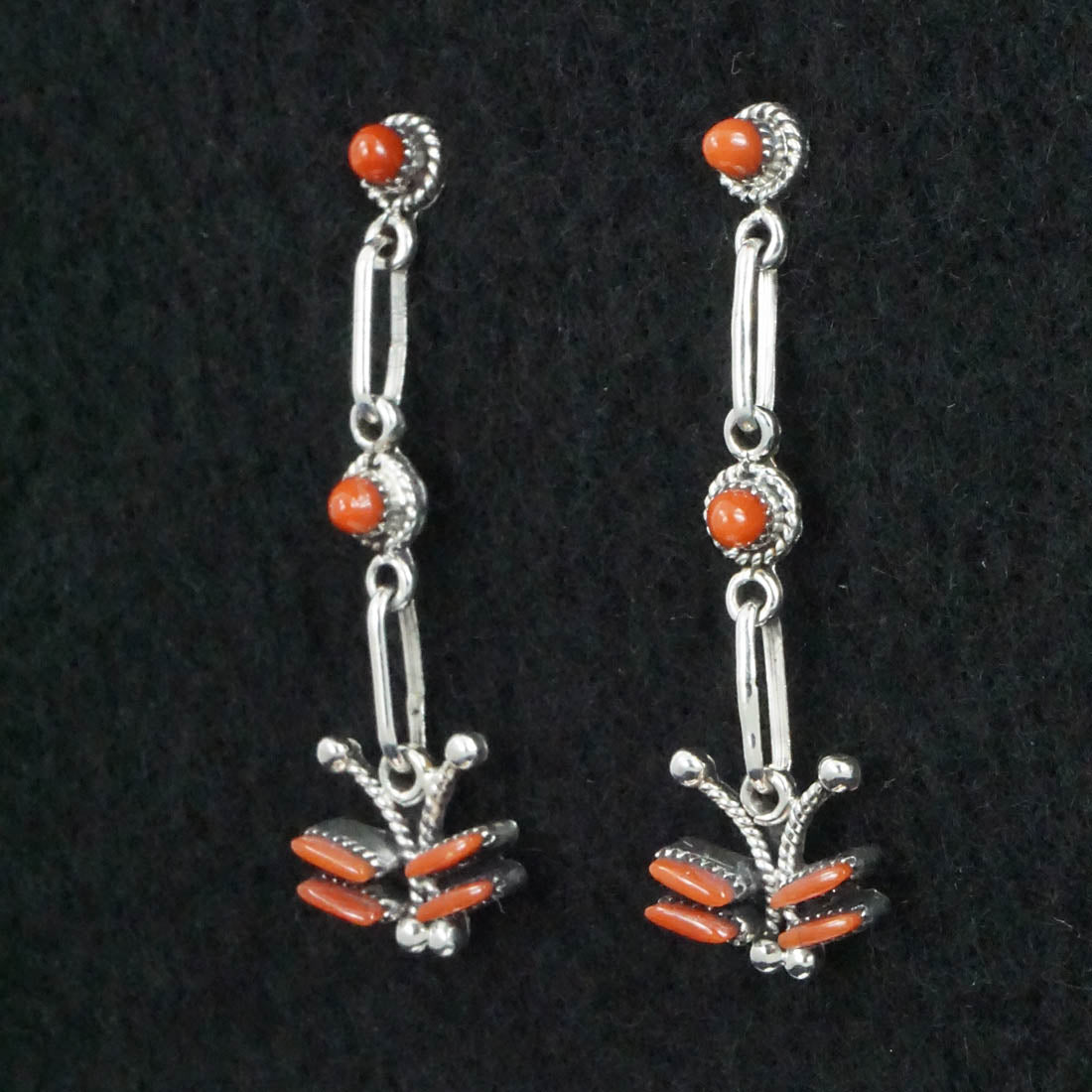 Mildred Ukestine Coral & Sterling Silver Earrings