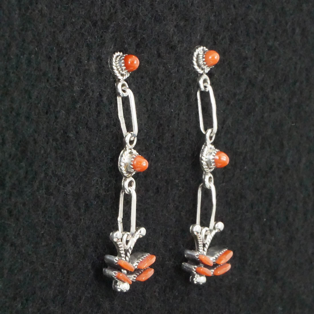 Mildred Ukestine Coral & Sterling Silver Earrings