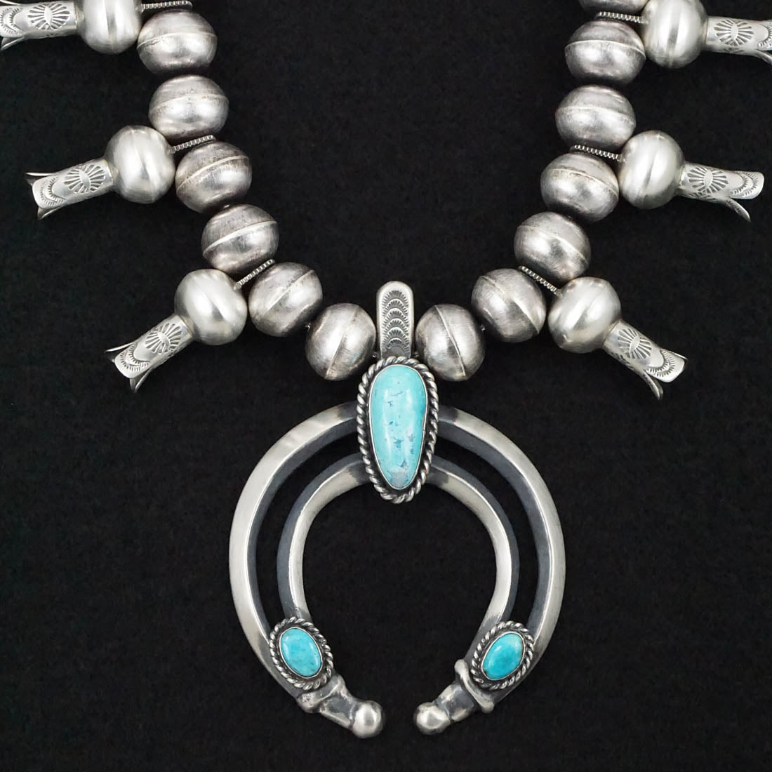 Chris Hale Turquoise & Sterling Silver Squash Blossom