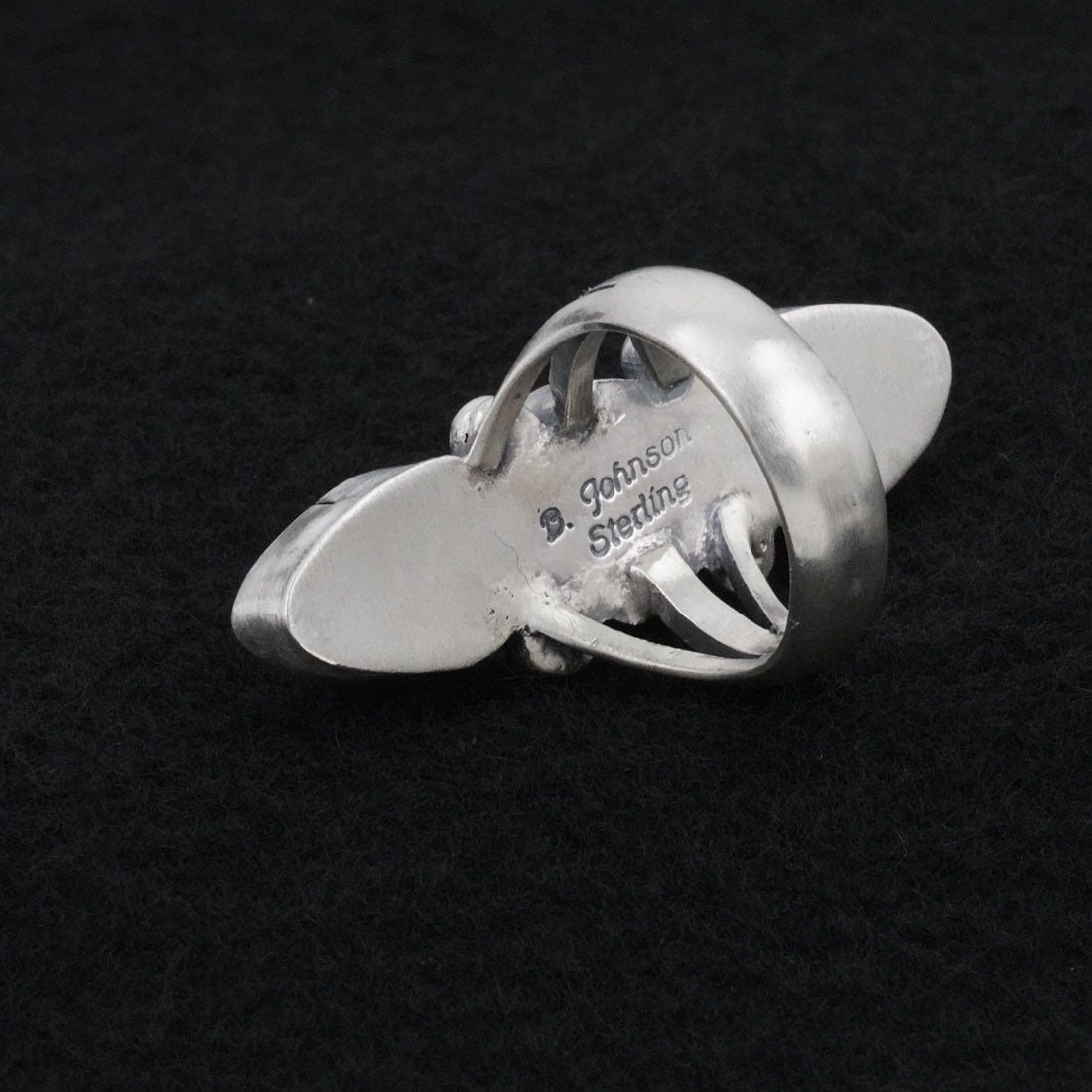 Bobby Johnson Turquoise & Sterling Silver Ring Size 7.5