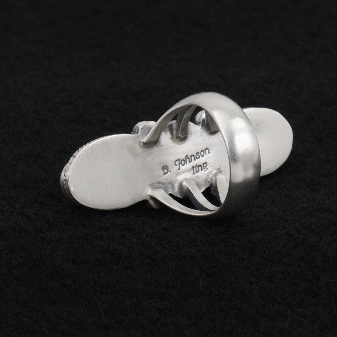 Bobby Johnson Turquoise & Sterling Silver Ring Size 7.5