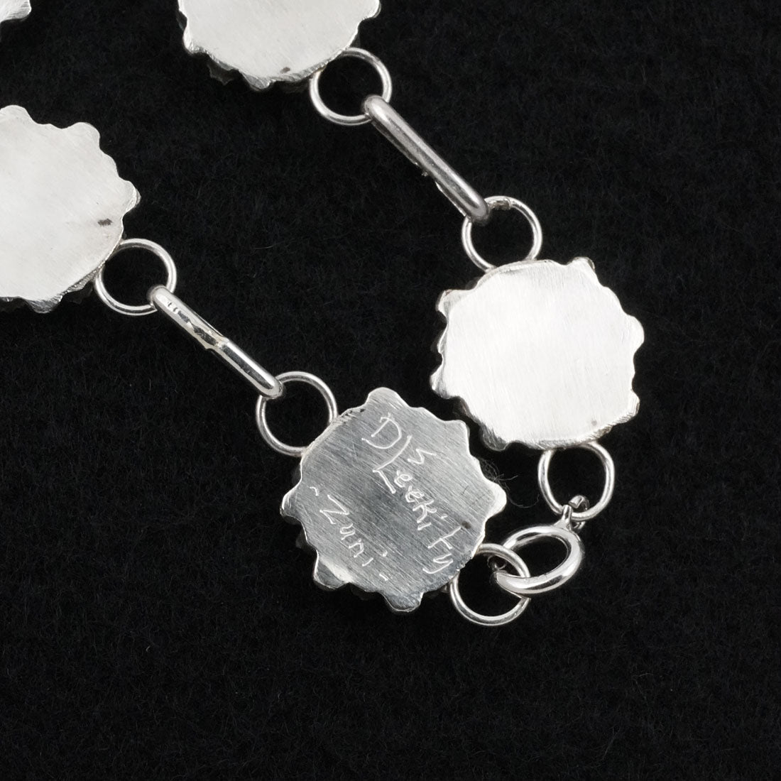 David Leekity Turquoise & Sterling Silver Link Bracelet