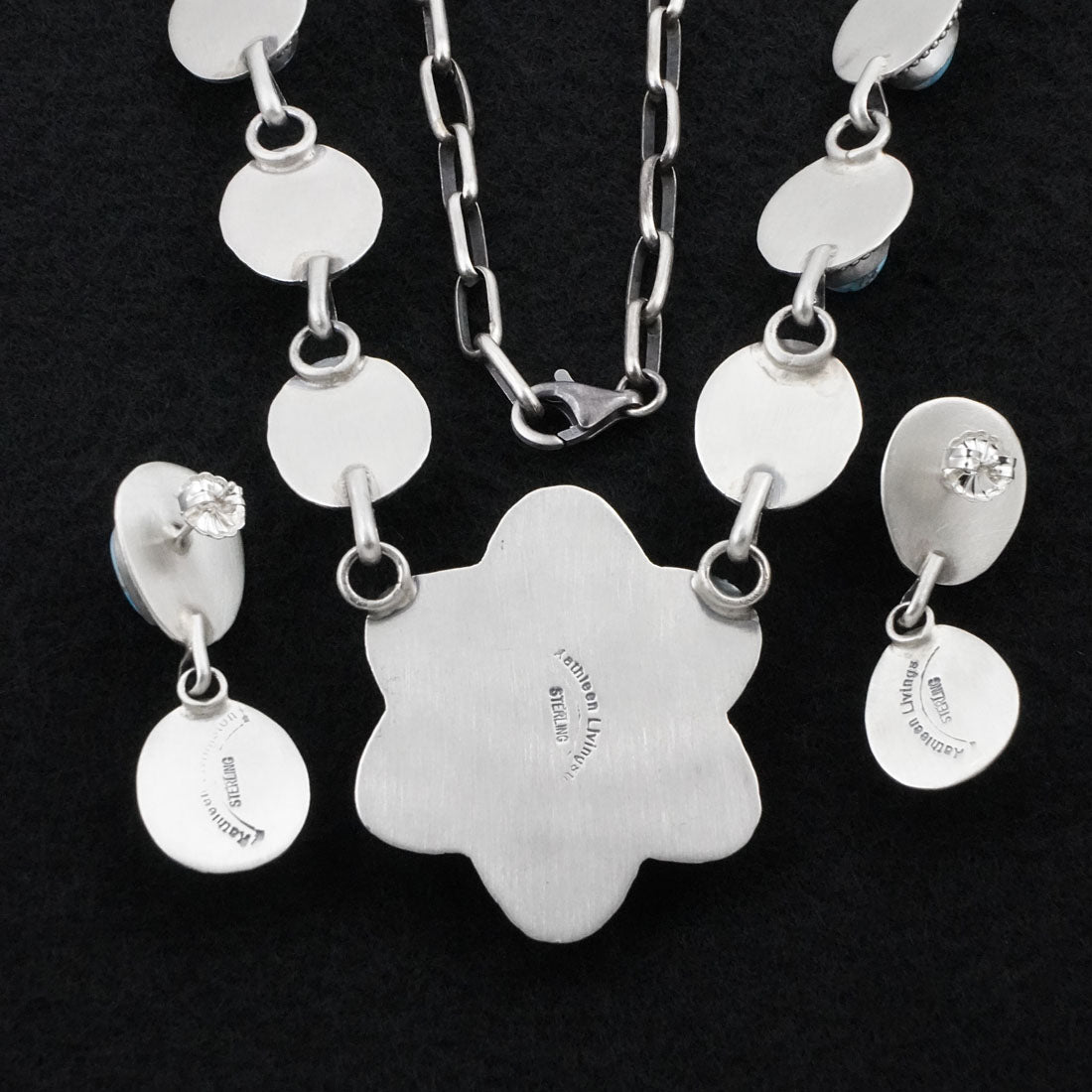 Kathleen Livingston Turquoise & Sterling Silver Necklace Set