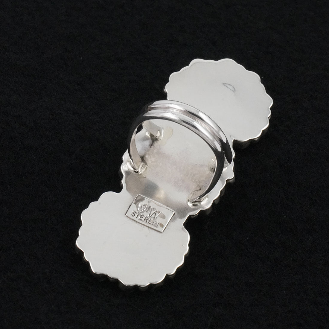 Justina Wilson Coral & Sterling Silver Ring Size 7.5