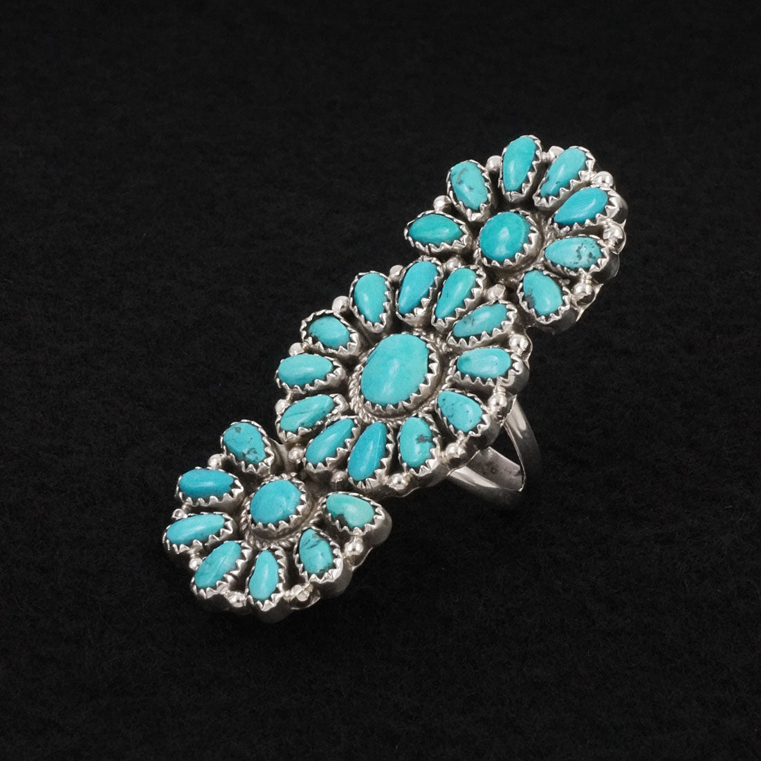 Justina Wilson Turquoise & Sterling Silver Ring Size 7