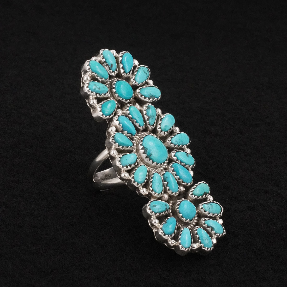 Justina Wilson Turquoise & Sterling Silver Ring Size 7