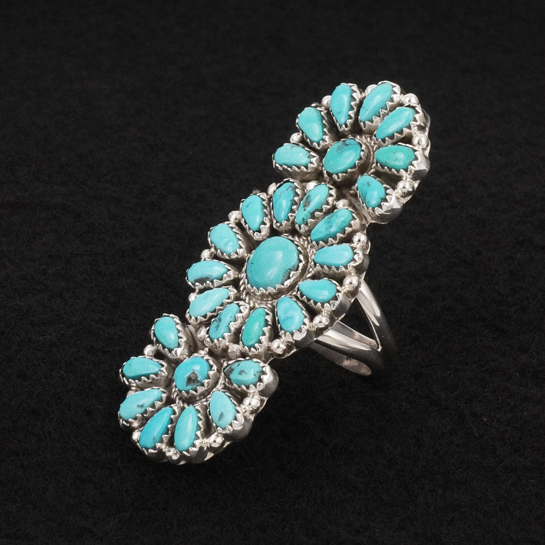 Justina Wilson Turquoise & Sterling Silver Ring Size 8