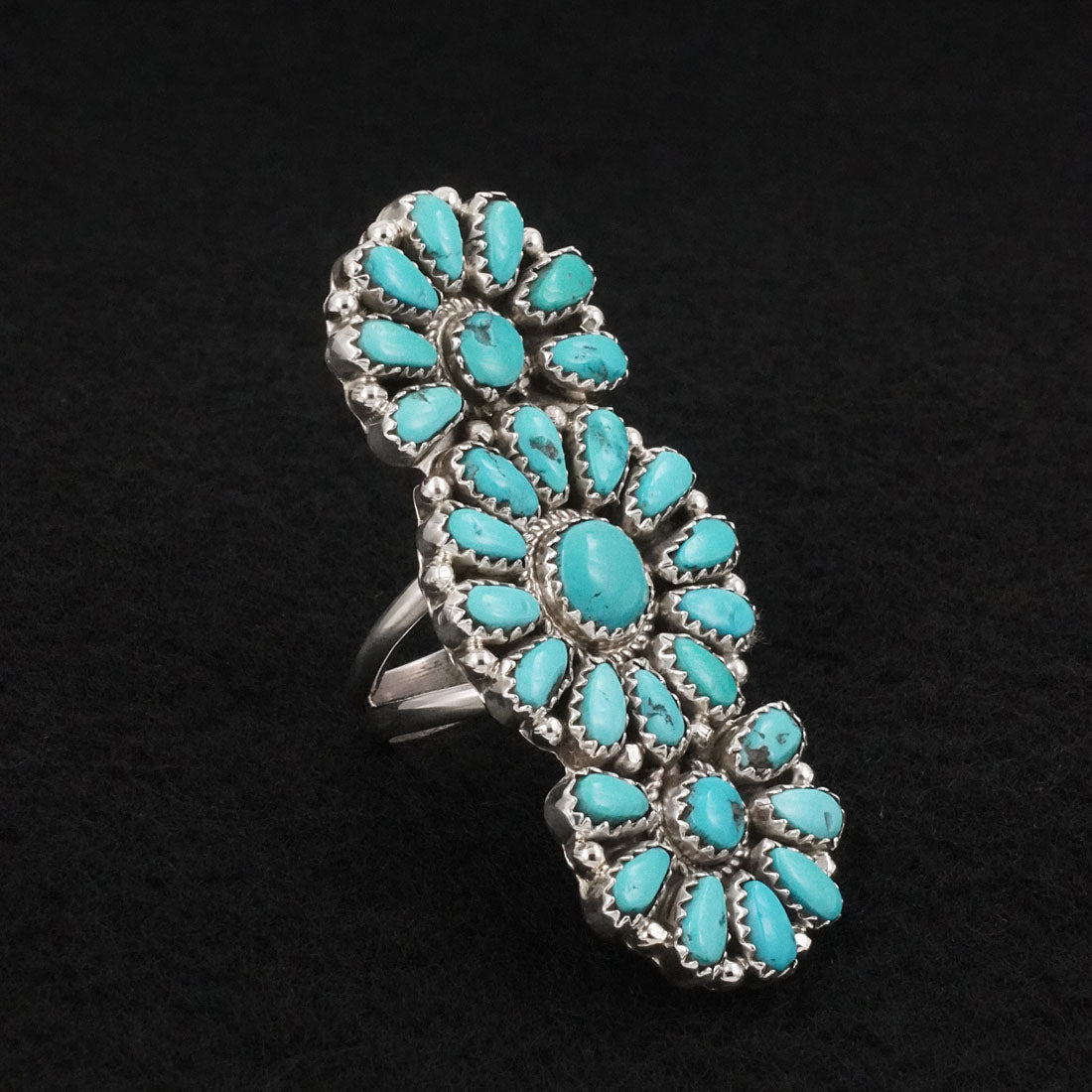 Justina Wilson Turquoise & Sterling Silver Ring Size 8