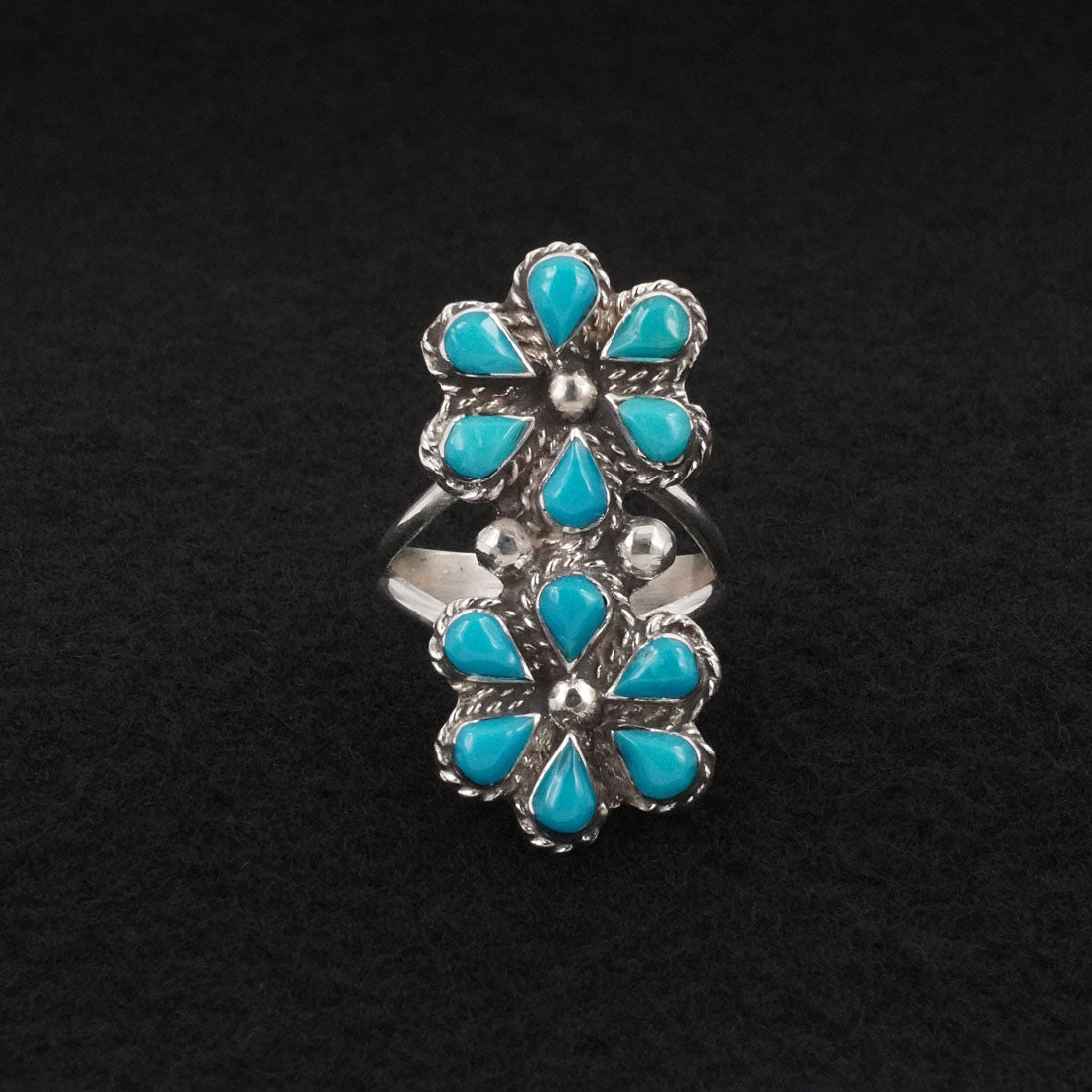 Gina Dosedo Turquoise & Sterling Silver Ring Size 11