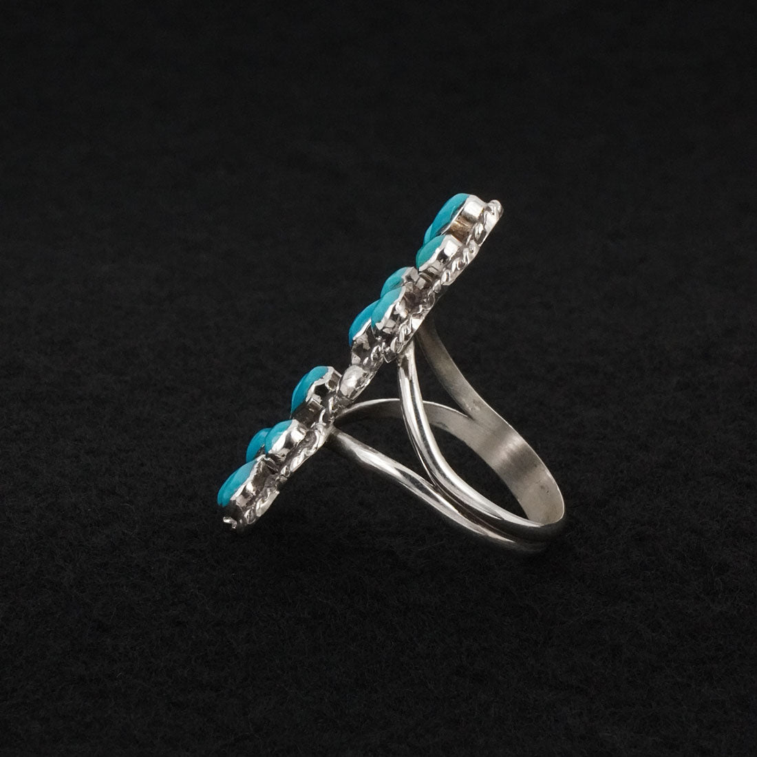 Gina Dosedo Turquoise & Sterling Silver Ring Size 11