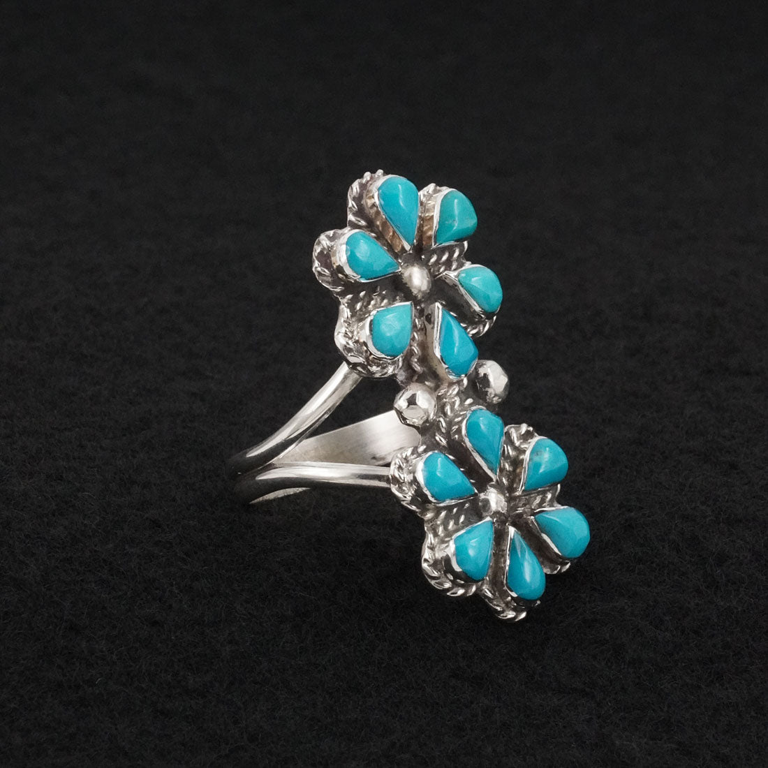 Gina Dosedo Turquoise & Sterling Silver Ring Size 11