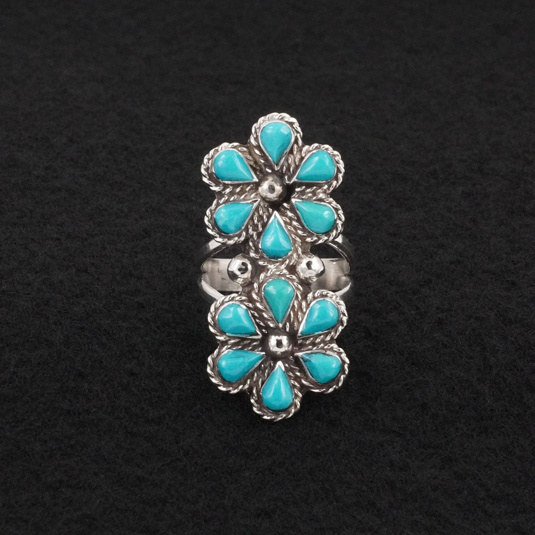 Gina Dosedo Turquoise & Sterling Silver Ring Size 8.5