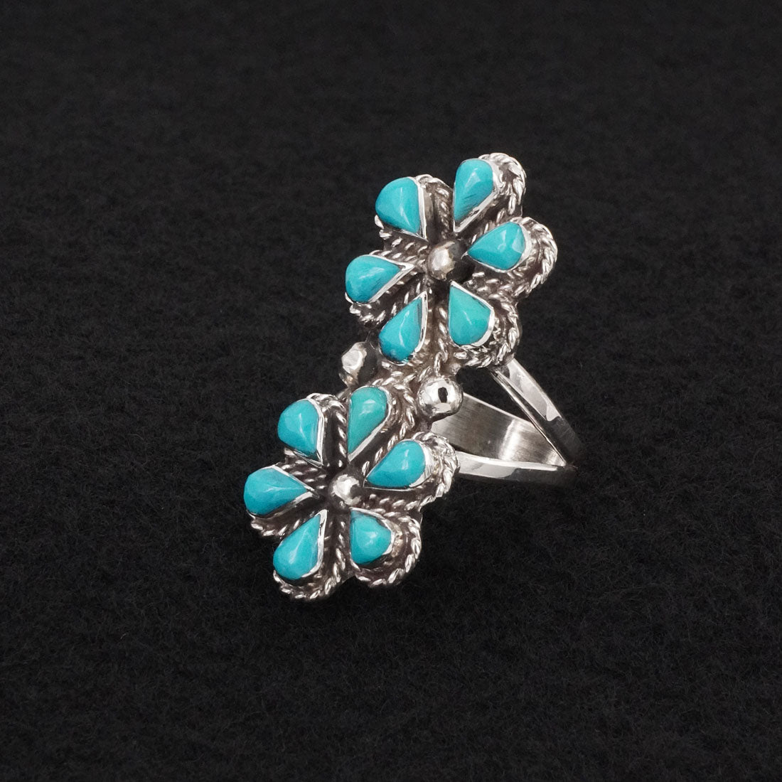 Gina Dosedo Turquoise & Sterling Silver Ring Size 8.5