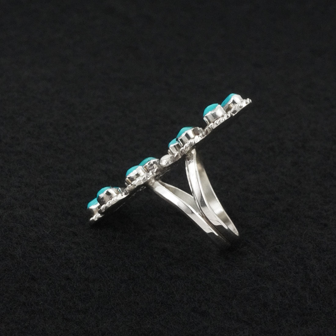 Gina Dosedo Turquoise & Sterling Silver Ring Size 8.5