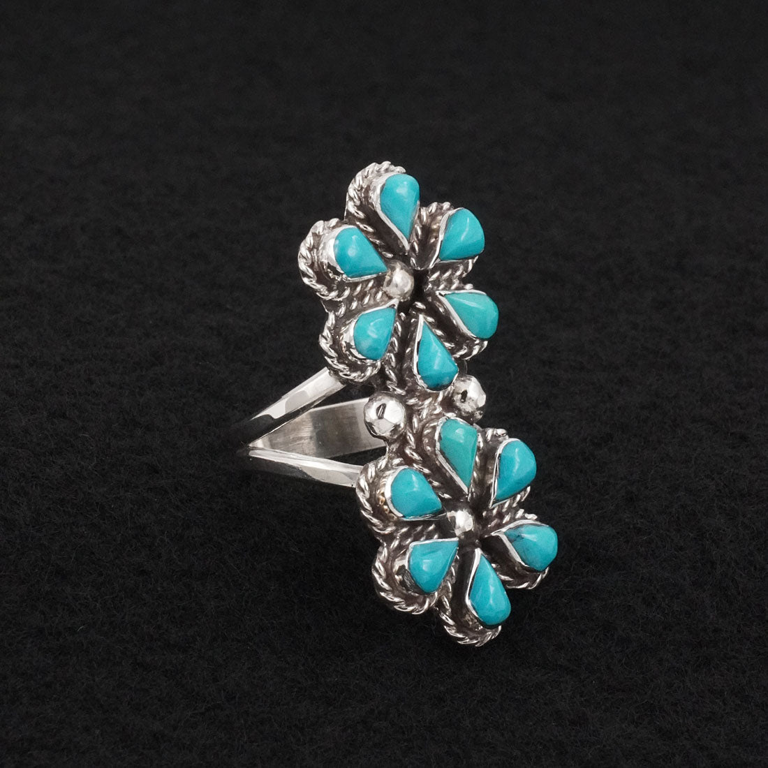 Gina Dosedo Turquoise & Sterling Silver Ring Size 8.5