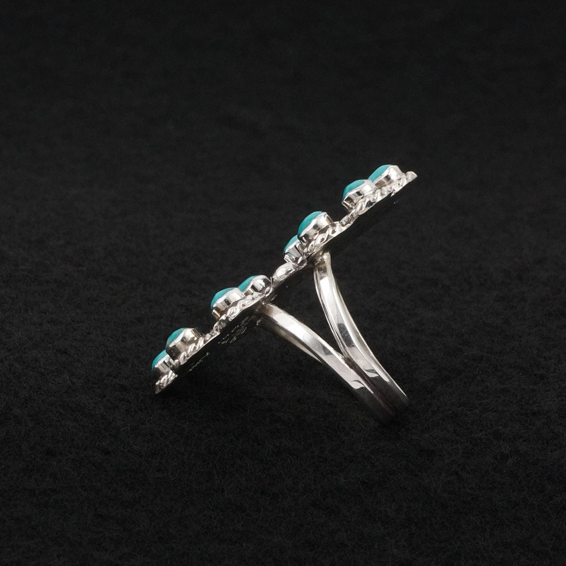 Gina Dosedo Turquoise & Sterling Silver Ring Size 9