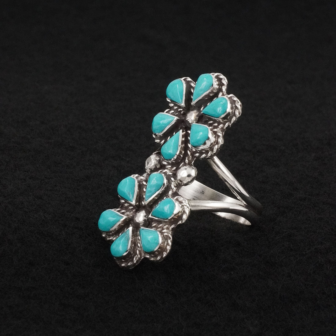 Gina Dosedo Turquoise & Sterling Silver Ring Size 12