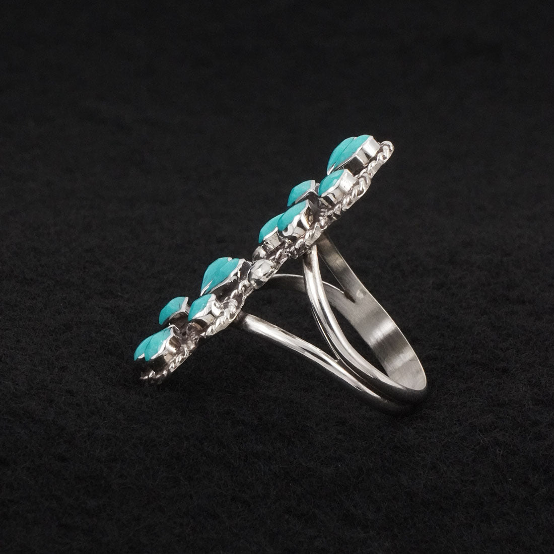 Gina Dosedo Turquoise & Sterling Silver Ring Size 12