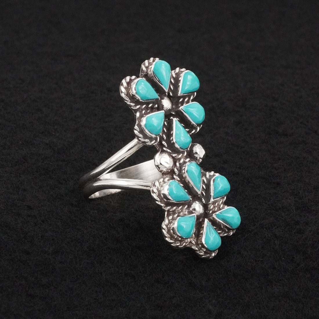 Gina Dosedo Turquoise & Sterling Silver Ring Size 12