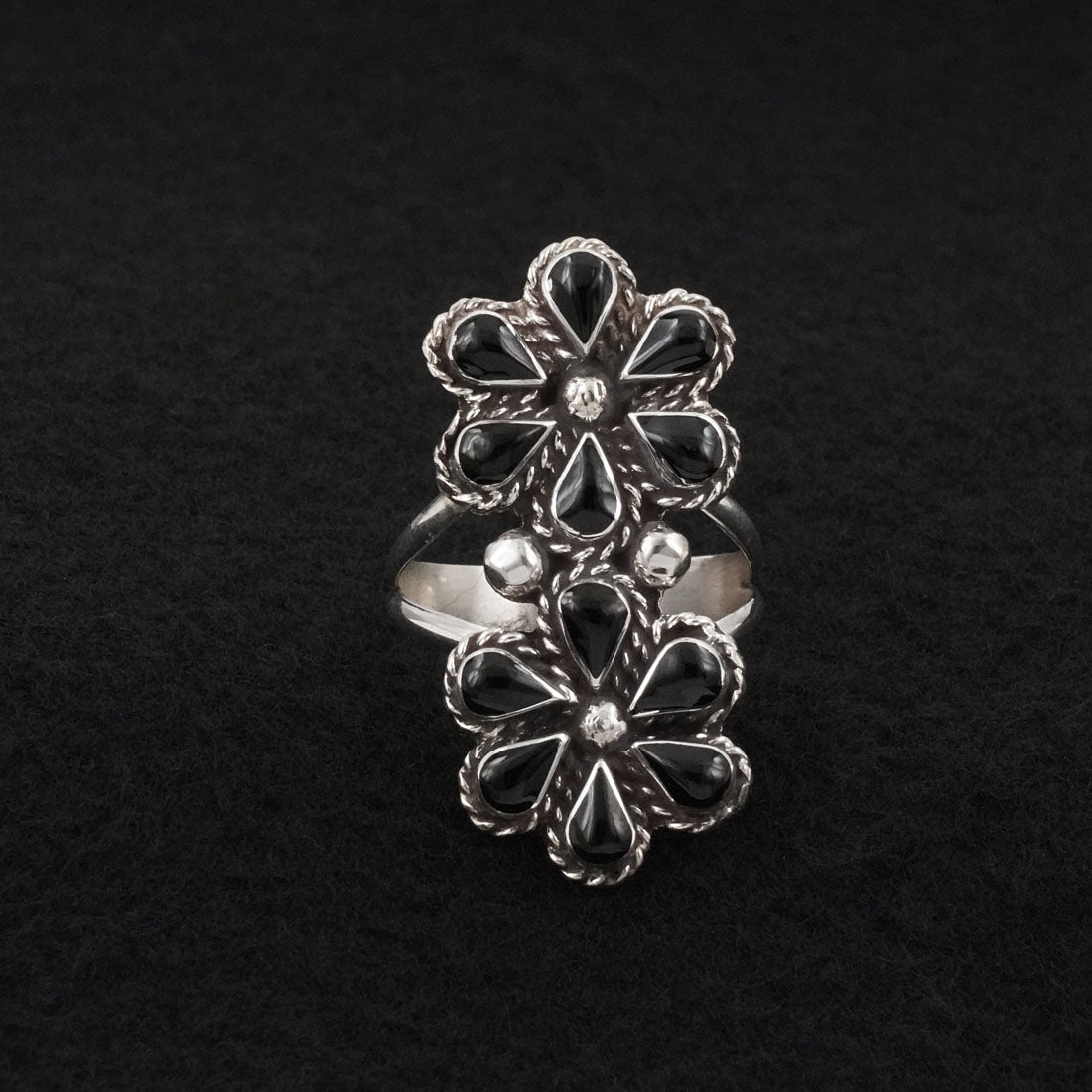 Gina Dosedo Onyx & Sterling Silver Ring Size 12