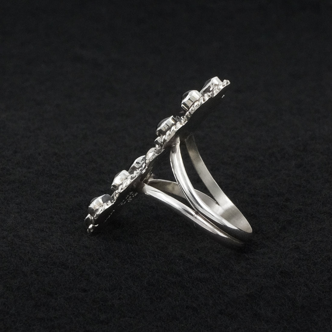 Gina Dosedo Onyx & Sterling Silver Ring Size 12