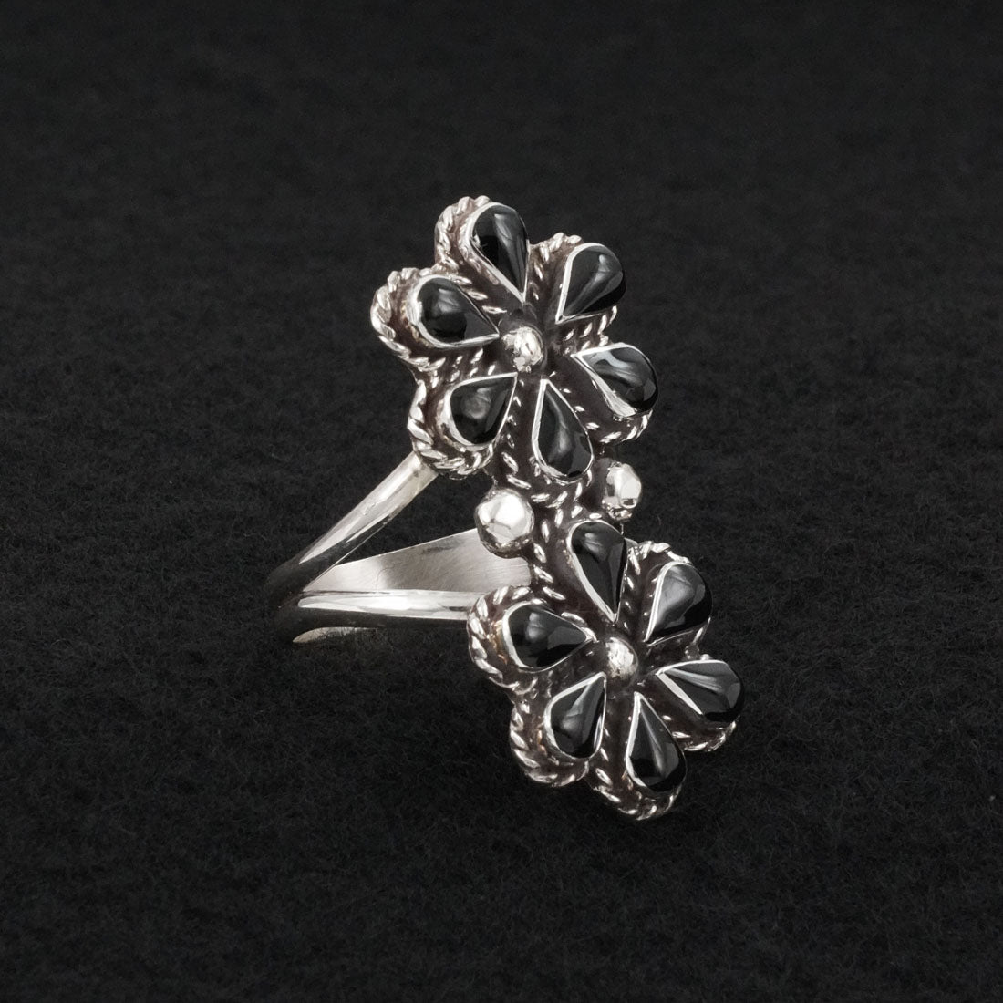 Gina Dosedo Onyx & Sterling Silver Ring Size 12