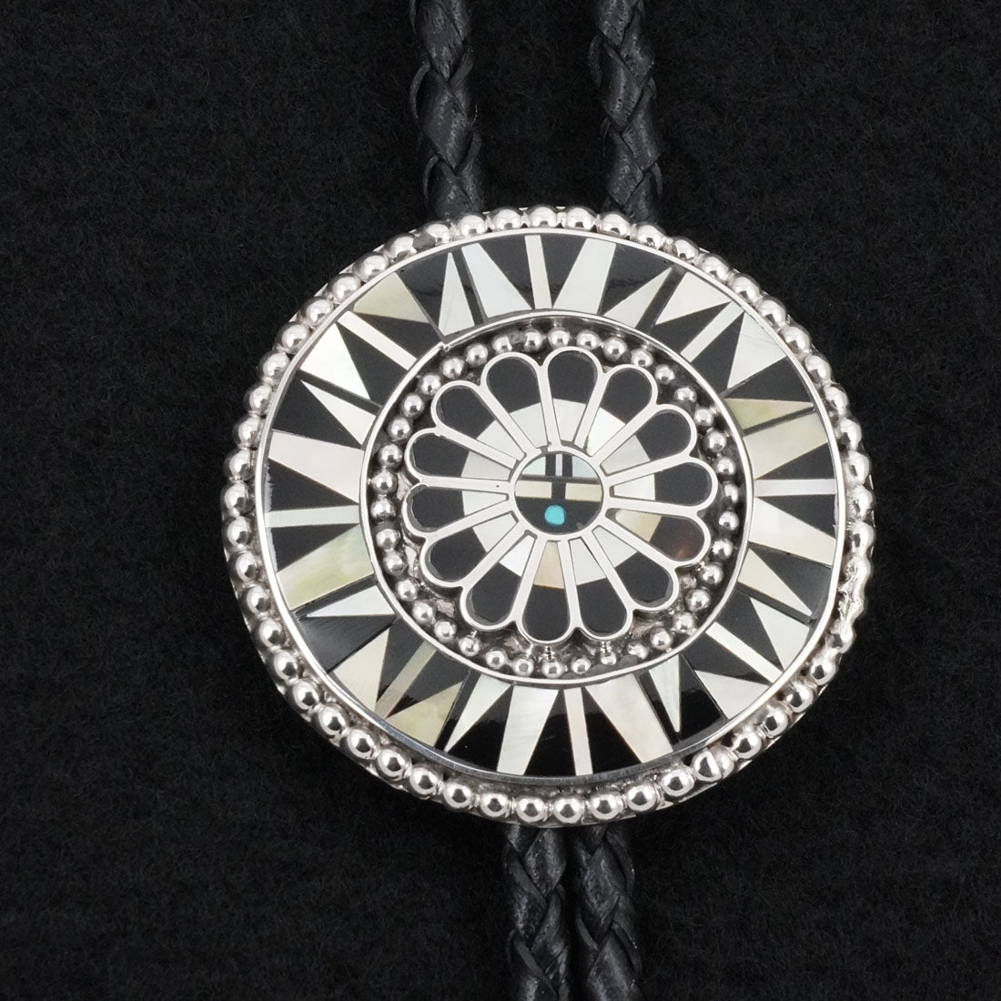 April Unkestine Multi-Stone & Sterling Silver Bolo Tie
