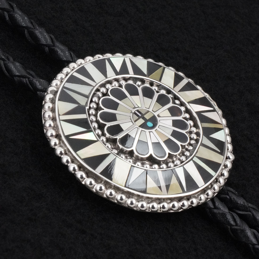 April Unkestine Multi-Stone & Sterling Silver Bolo Tie