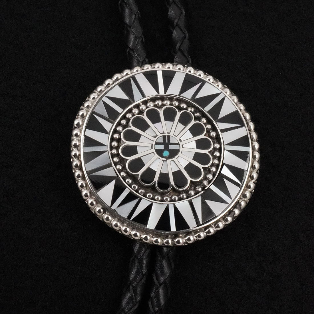 April Unkestine Multi-Stone & Sterling Silver Bolo Tie