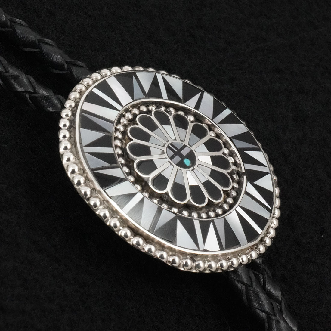 April Unkestine Multi-Stone & Sterling Silver Bolo Tie
