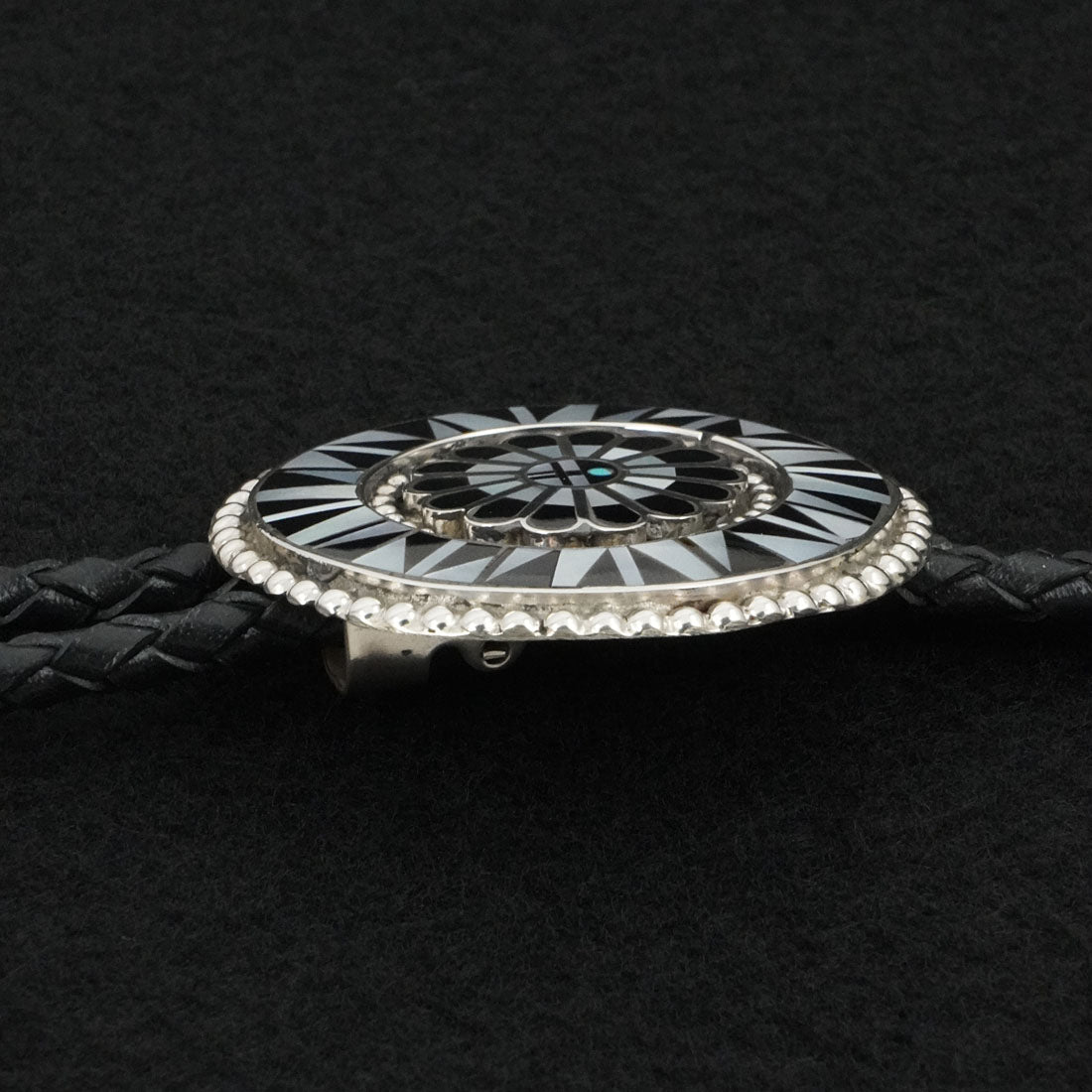 April Unkestine Multi-Stone & Sterling Silver Bolo Tie