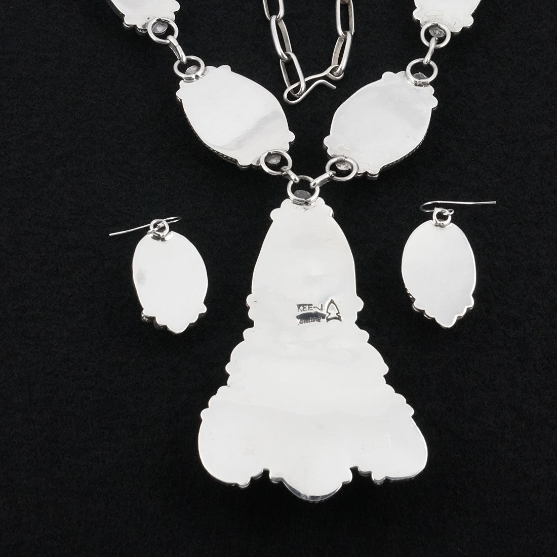 Vernon Johnson White Buffalo & Sterling Silver Necklace Set