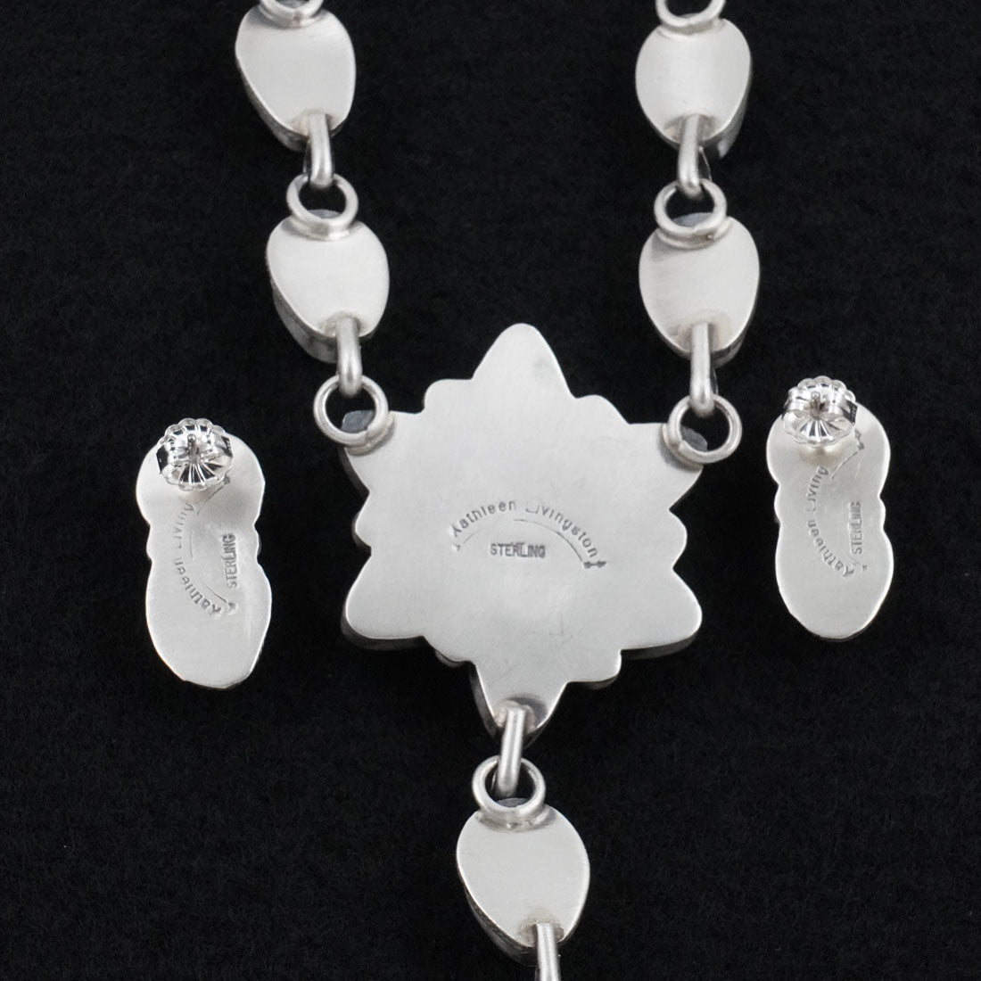 Kathleen Livingston Turquoise & Sterling Silver Necklace Set