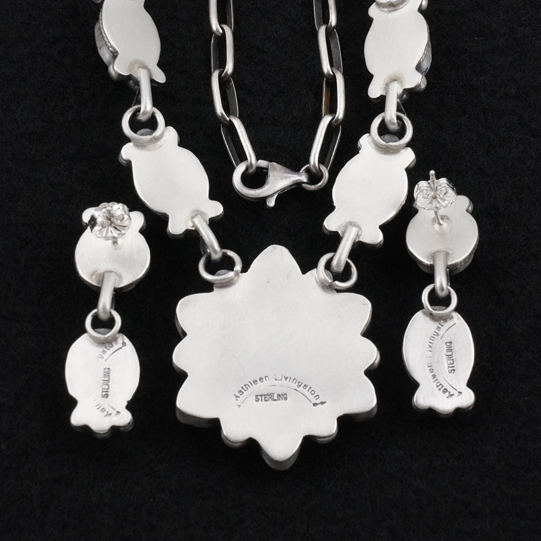 Kathleen Livingston Turquoise & Sterling Silver Necklace Set