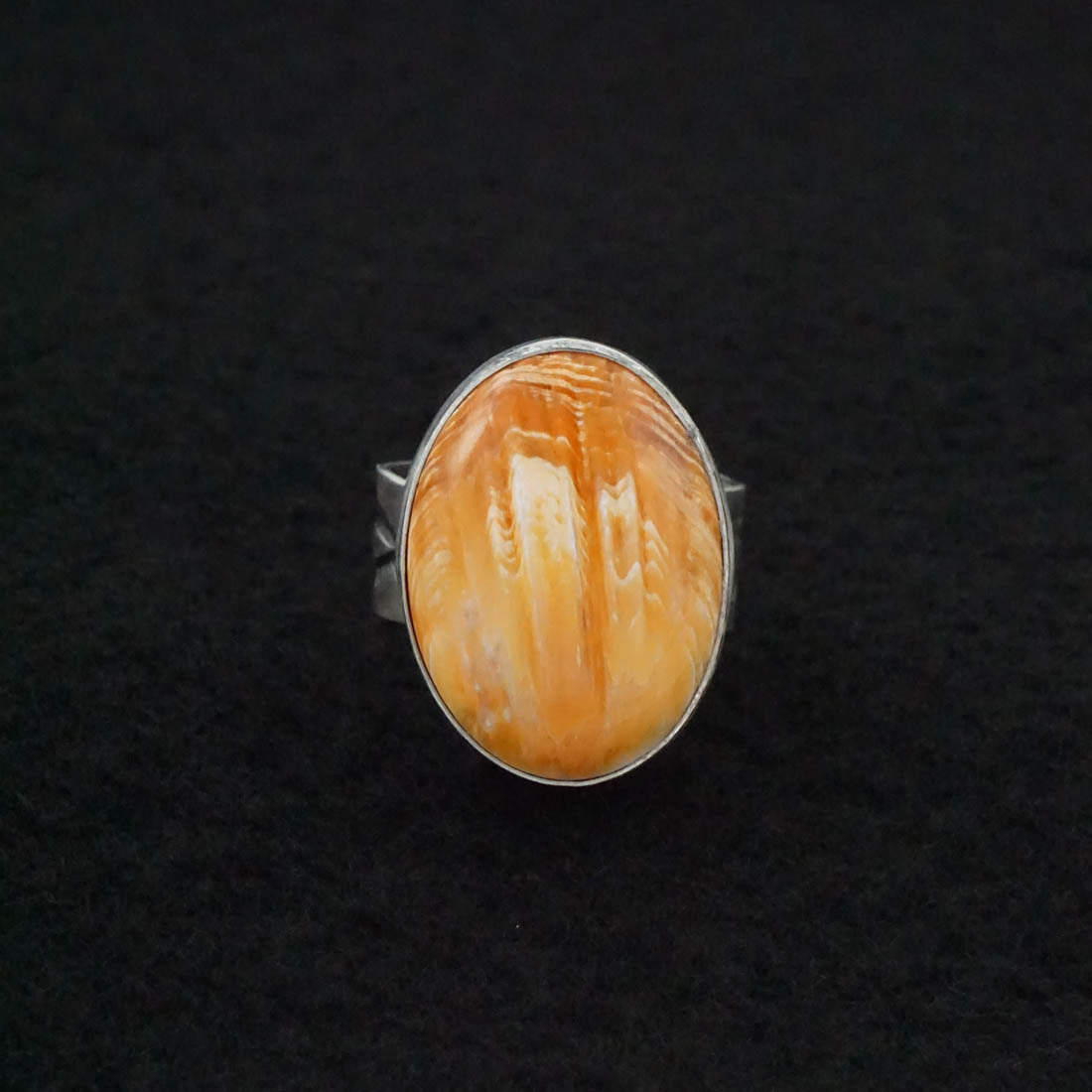 Randy Boyd Spiny Oyster & Sterling Silver Ring Adjustable