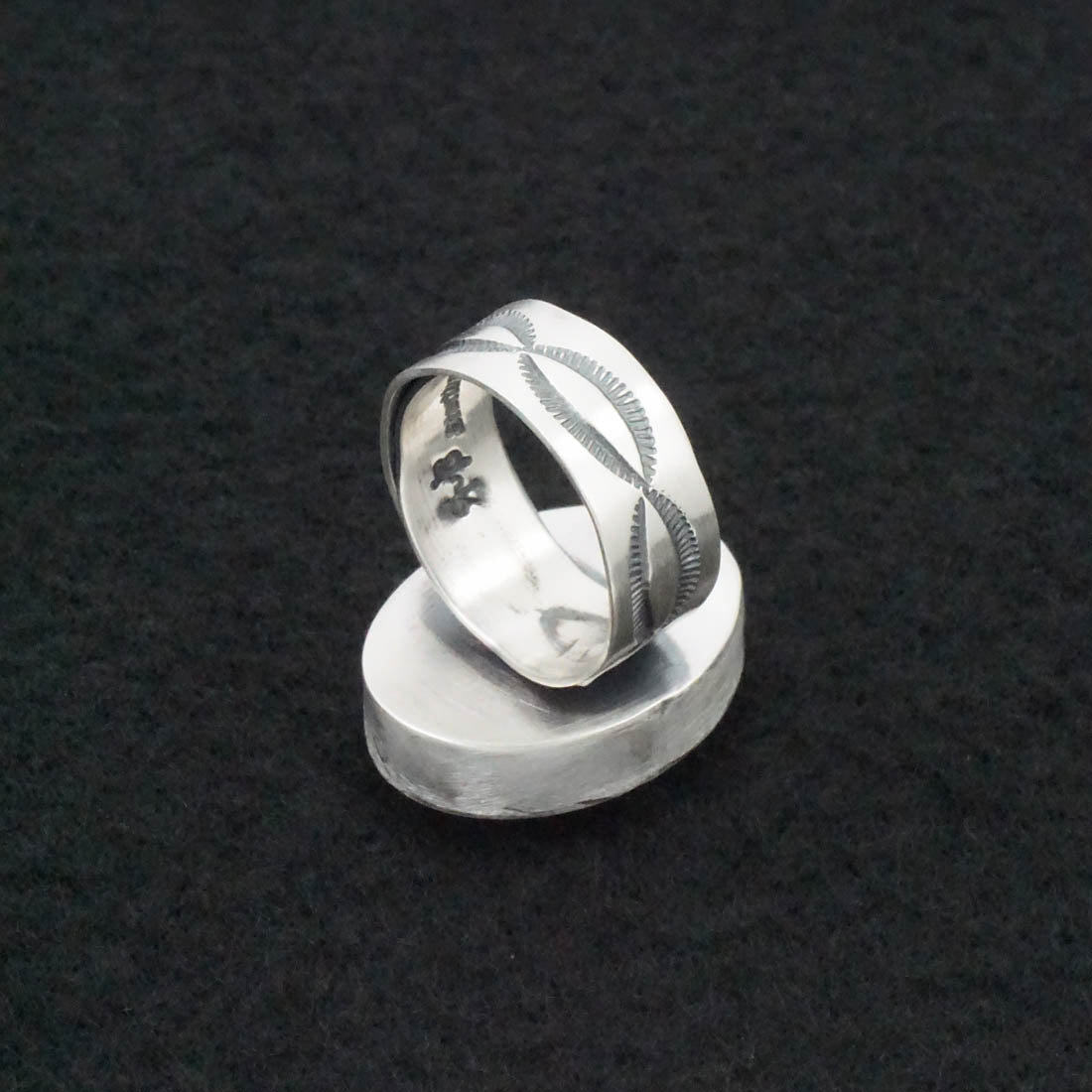 Randy Boyd Spiny Oyster & Sterling Silver Ring Adjustable
