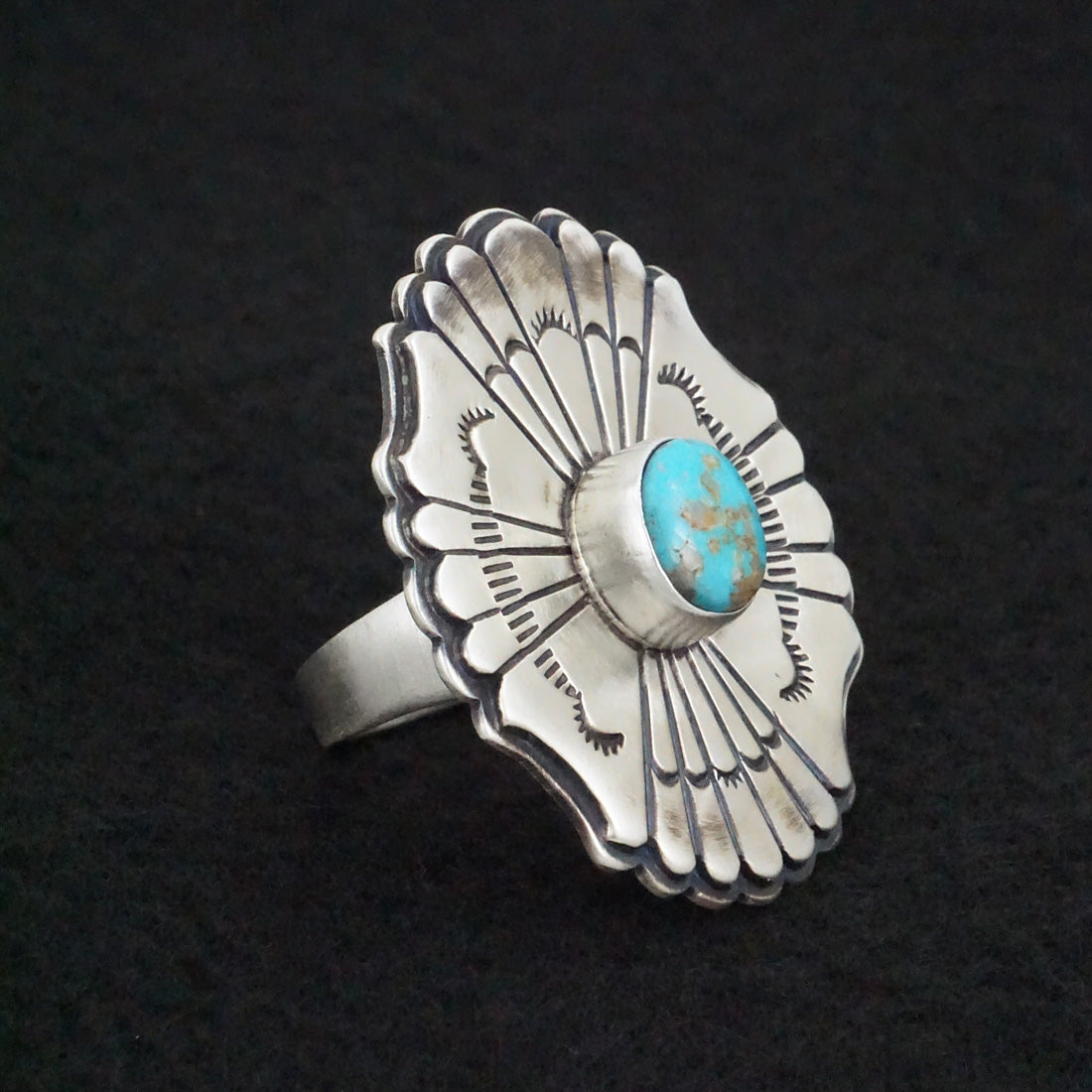 Marita Benally Turquoise & Sterling Silver Ring Size 9