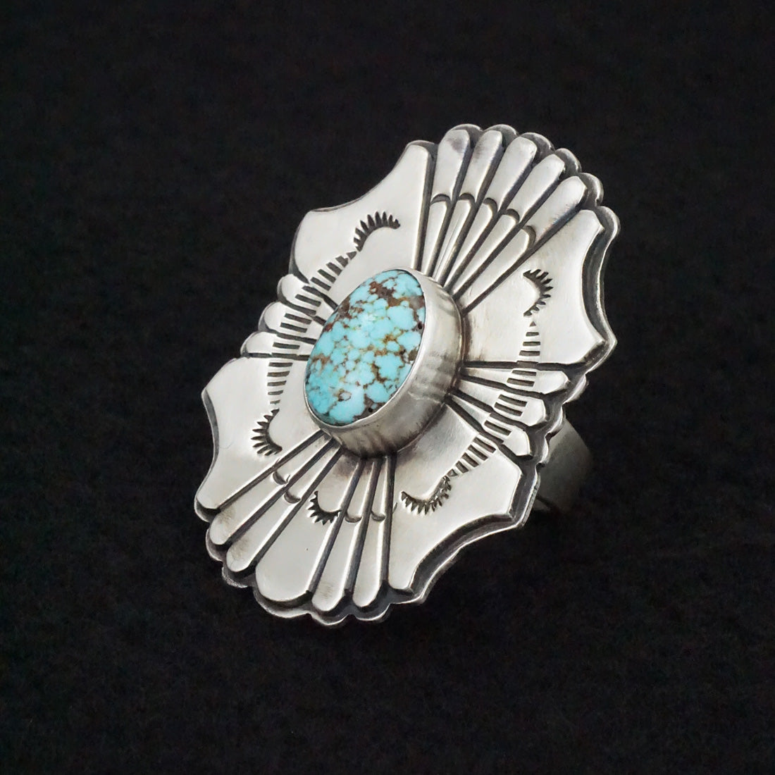 Marita Benally Turquoise & Sterling Silver Ring Size 7