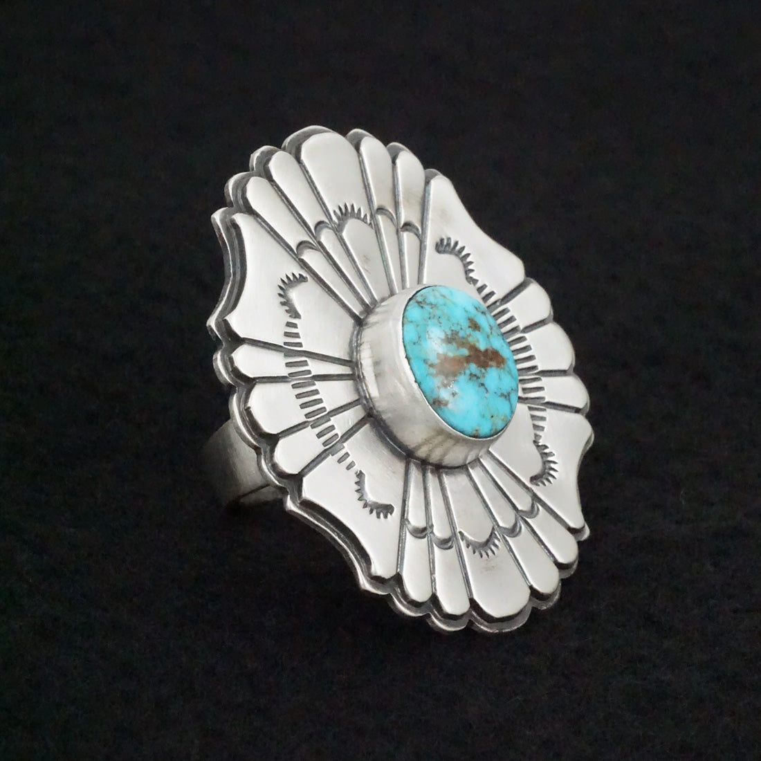 Marita Benally Turquoise & Sterling Silver Ring Size 6.5