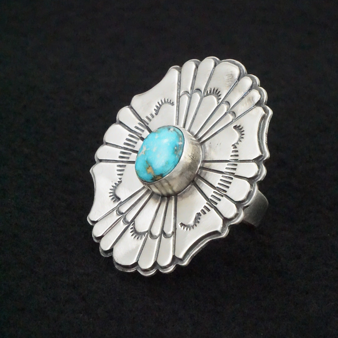 Marita Benally Turquoise & Sterling Silver Ring Size 8.5