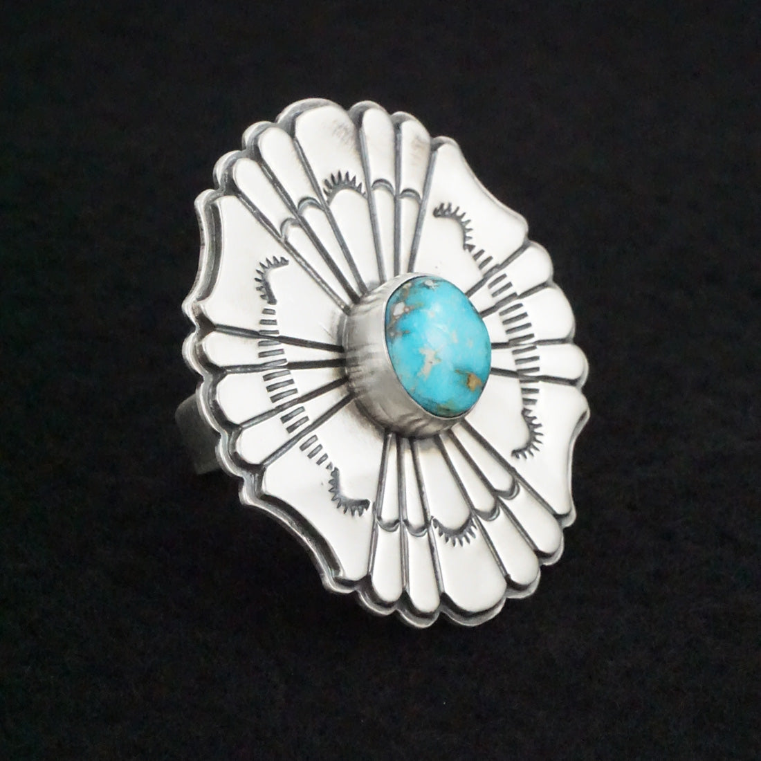 Marita Benally Turquoise & Sterling Silver Ring Size 8.5
