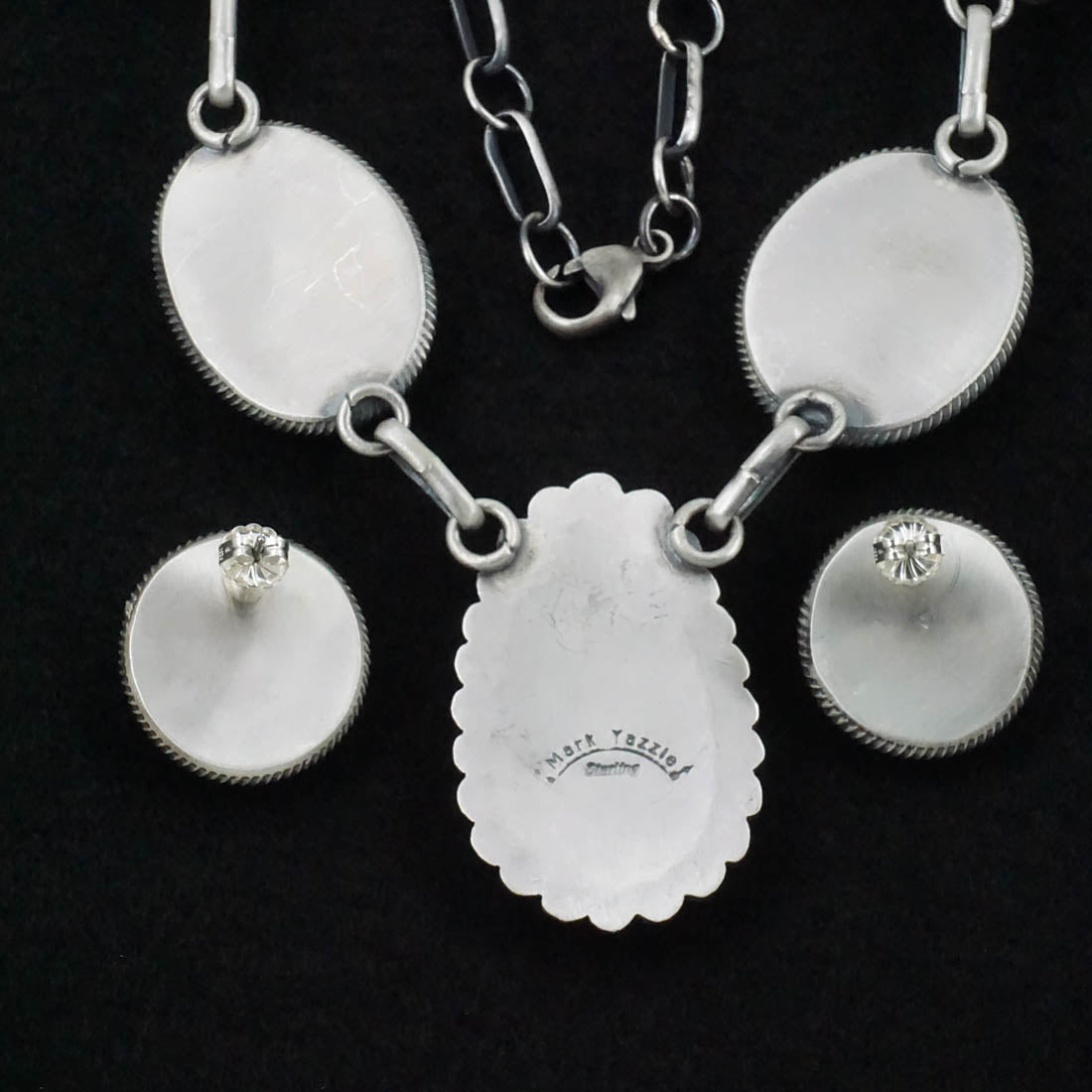 Mark Yazzie Turquoise & Sterling Silver Necklace Set