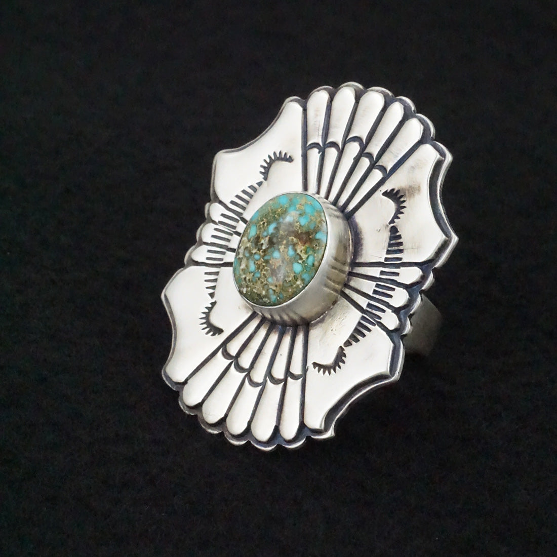 Marita Benally Turquoise & Sterling Silver Ring Size 9
