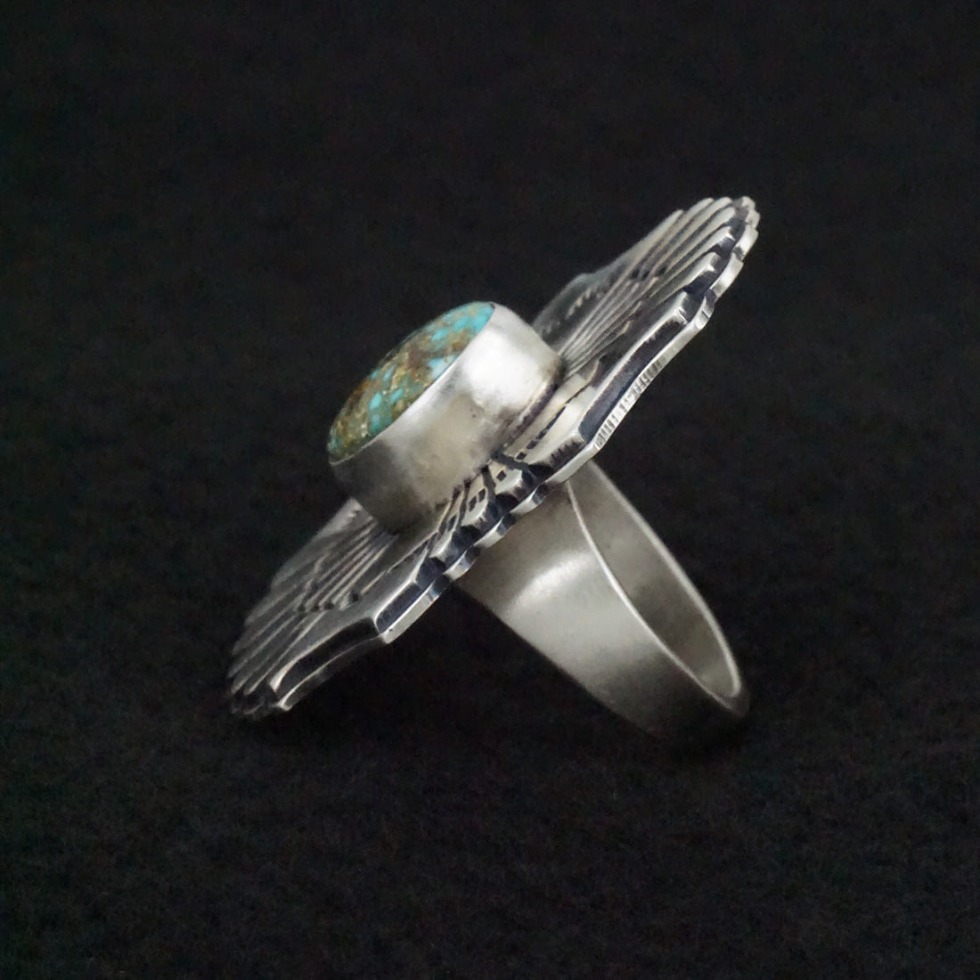Marita Benally Turquoise & Sterling Silver Ring Size 9