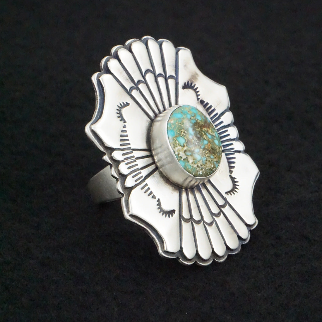 Marita Benally Turquoise & Sterling Silver Ring Size 9