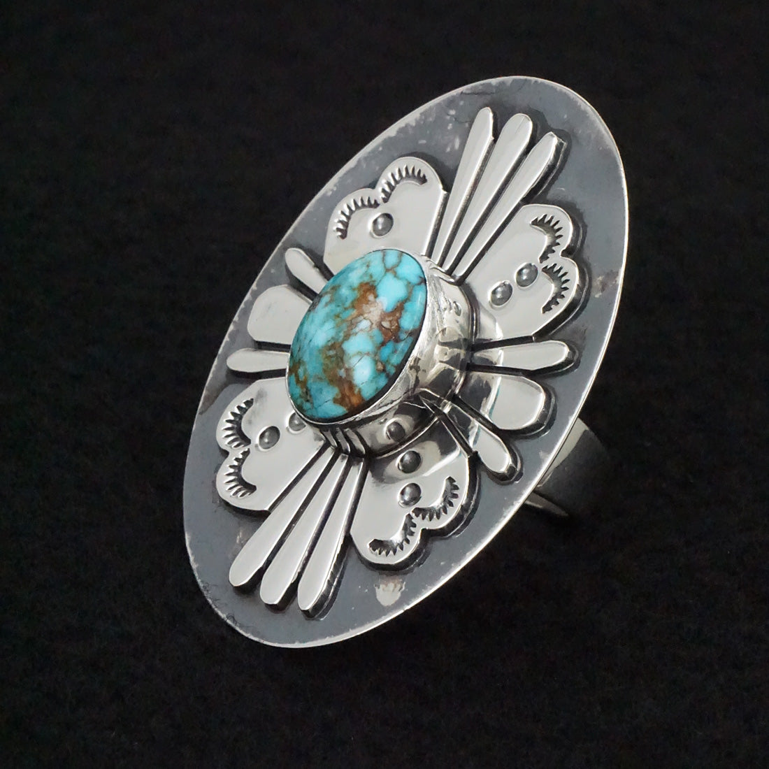 Marita Benally Turquoise & Sterling Silver Ring Size 9.5