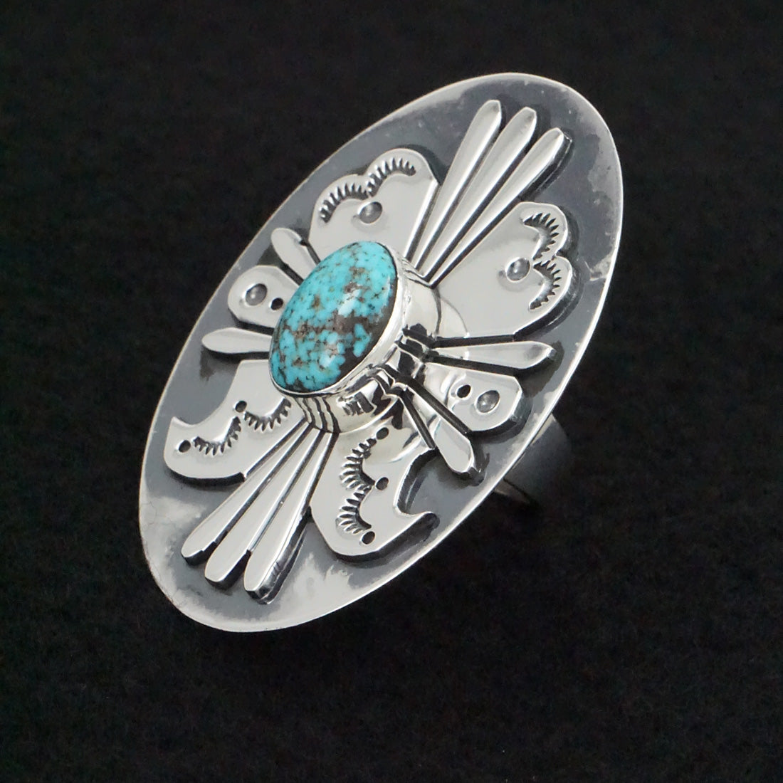 Marita Benally Turquoise & Sterling Silver Ring Size 7.5