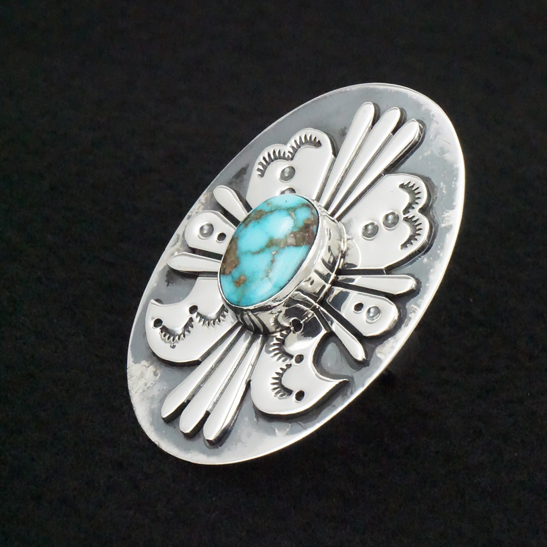 Marita Benally Turquoise & Sterling Silver Ring Size 7