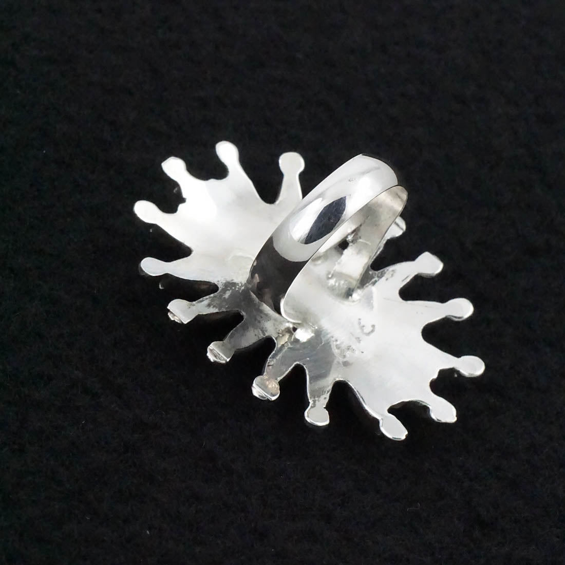 Jack Etsate Coral & Sterling Silver Ring Size 6
