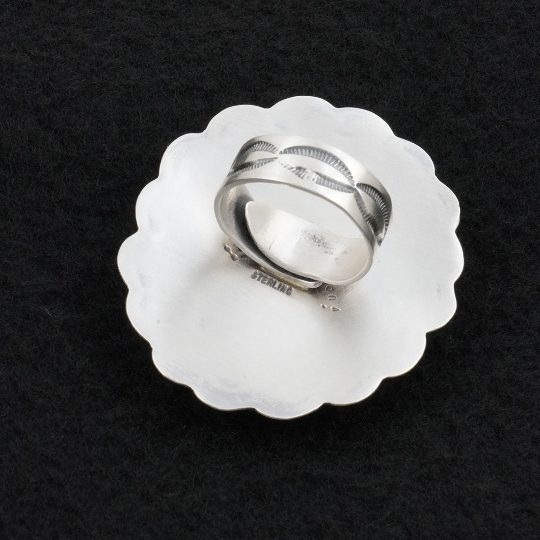 Bobby Johnson Turquoise & Sterling Silver Ring Adj.